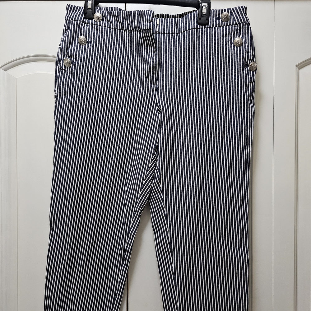 LOFT Navy and White Striped Garment